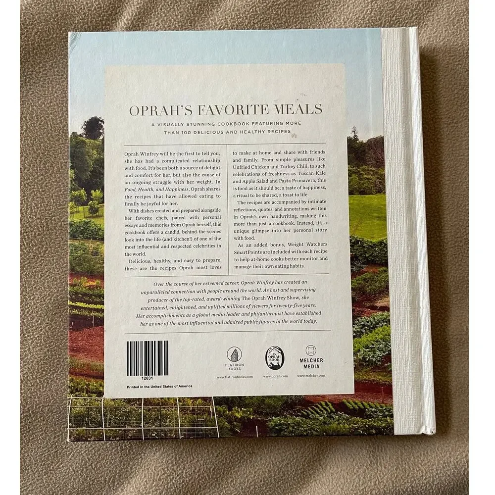 Food Health & Happiness by Oprah Winfrey Hardcover Cookbook Great Recipes WW